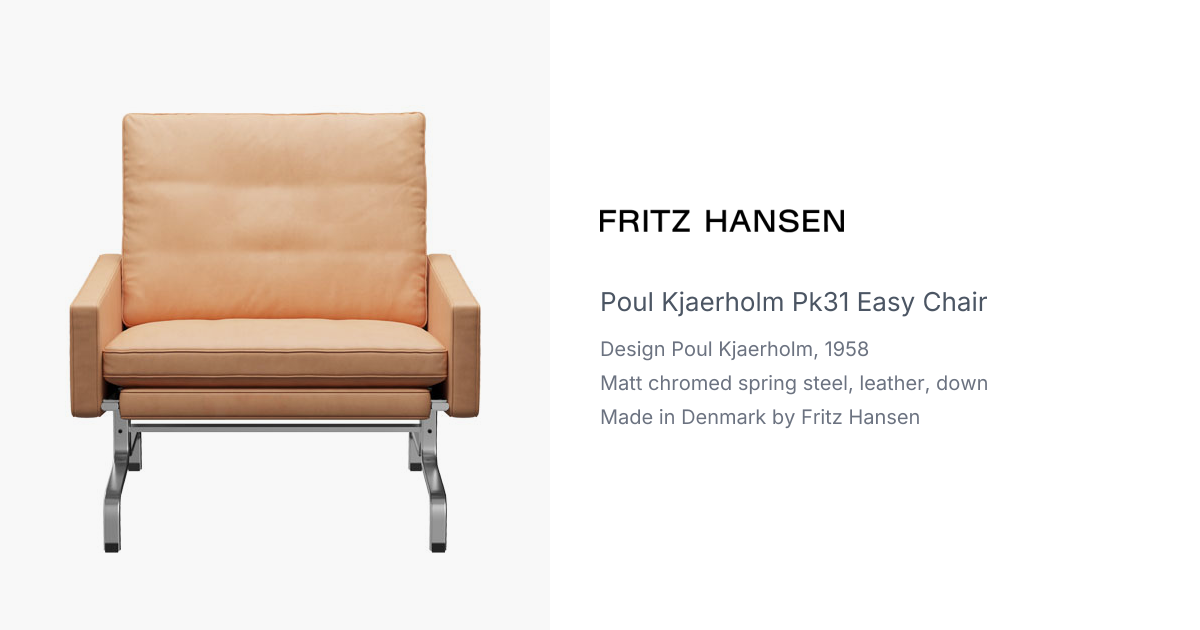 PK31 Easy Chair by Poul Kjaerholm for Fritz Hansen | hive