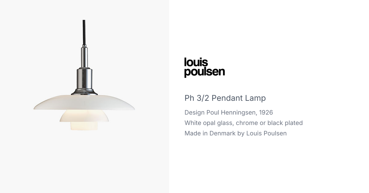 PH 3/2 Pendant Lamp by Poul Henningsen for Louis Poulsen | hive