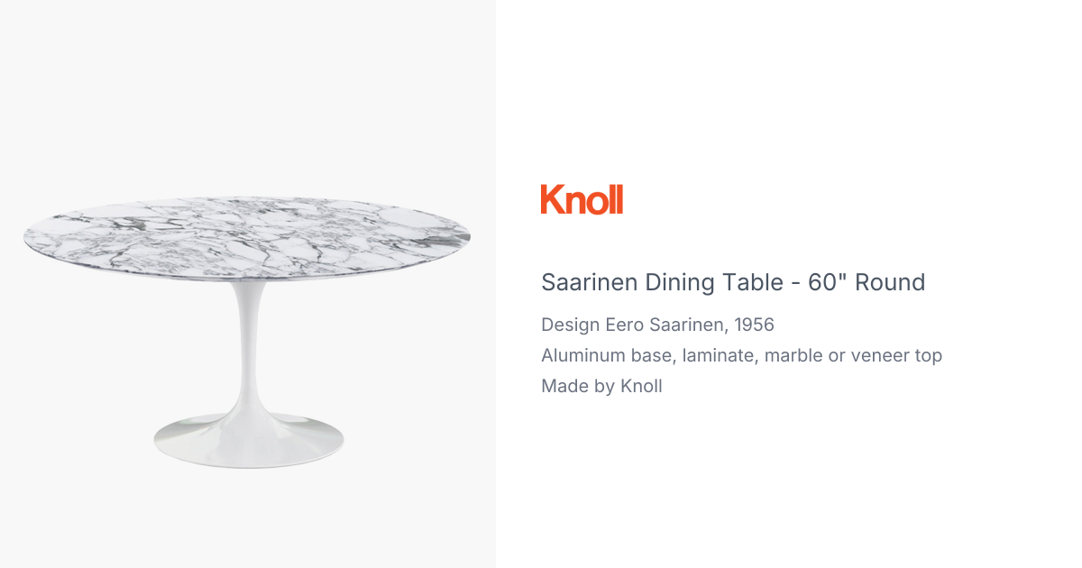 Saarinen tulip dining table 60