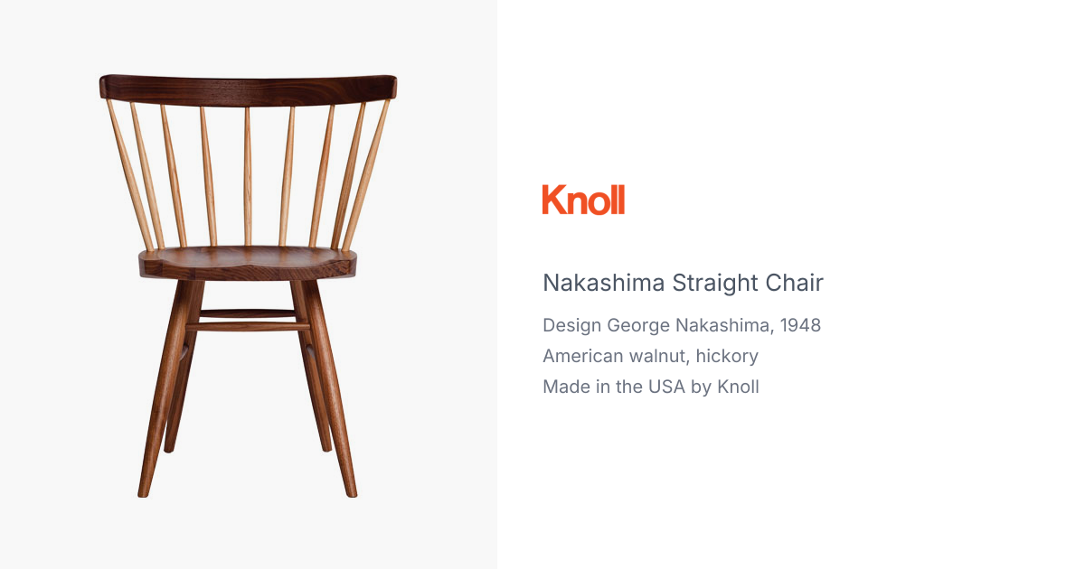 Aerong バングラデシュ 刺繍 タペストリー 112cm×112cm Straight Chair by George Nakashima for Knoll | hive