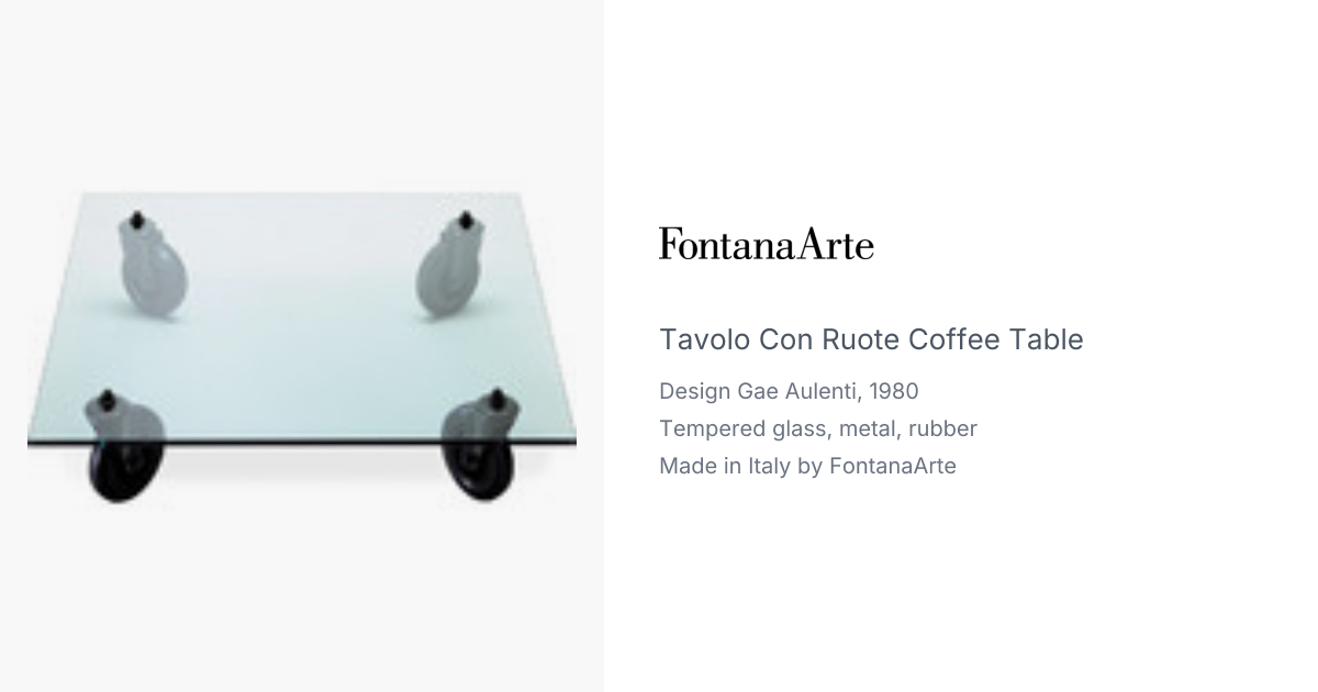 Tavolo Con Ruote by Gae Aulenti for FontanaArte | hive