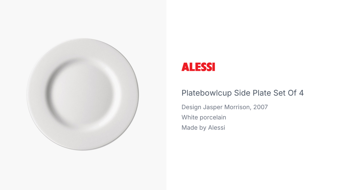 PlateBowlCup Side Plate by Jasper Morrison for Alessi | hive