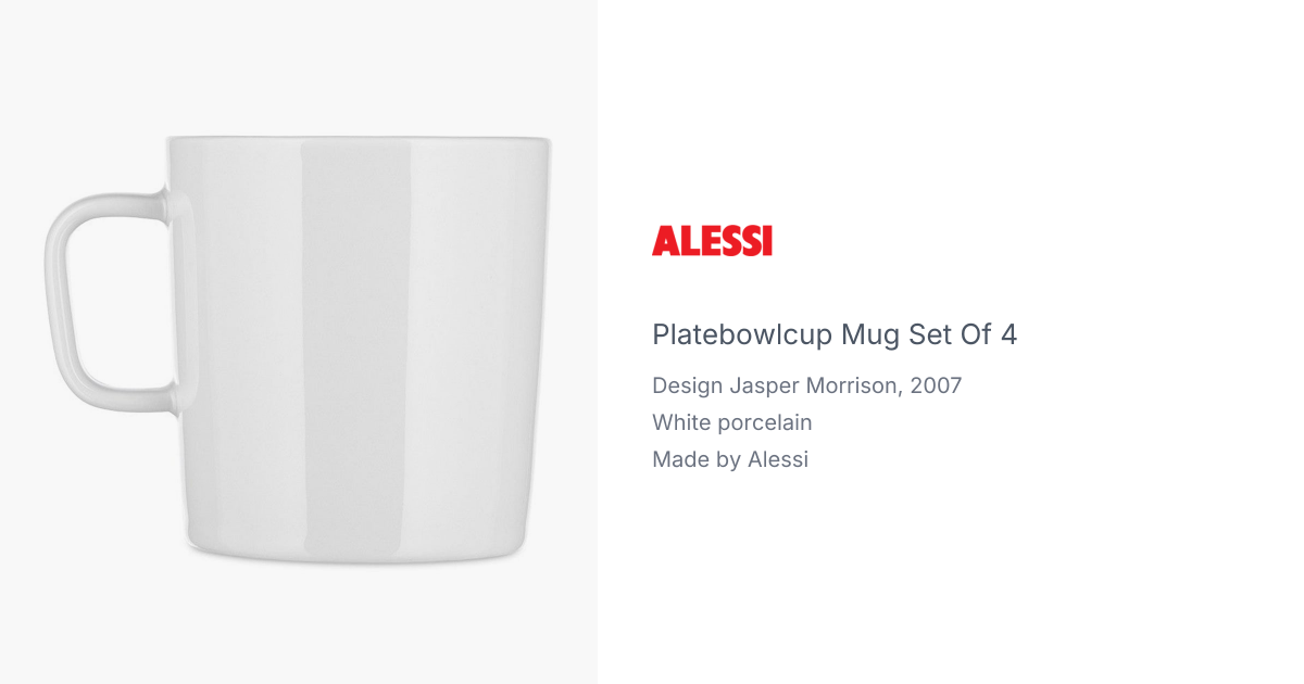 PlateBowlCup Mug Set by Jasper Morrison for Alessi | hive
