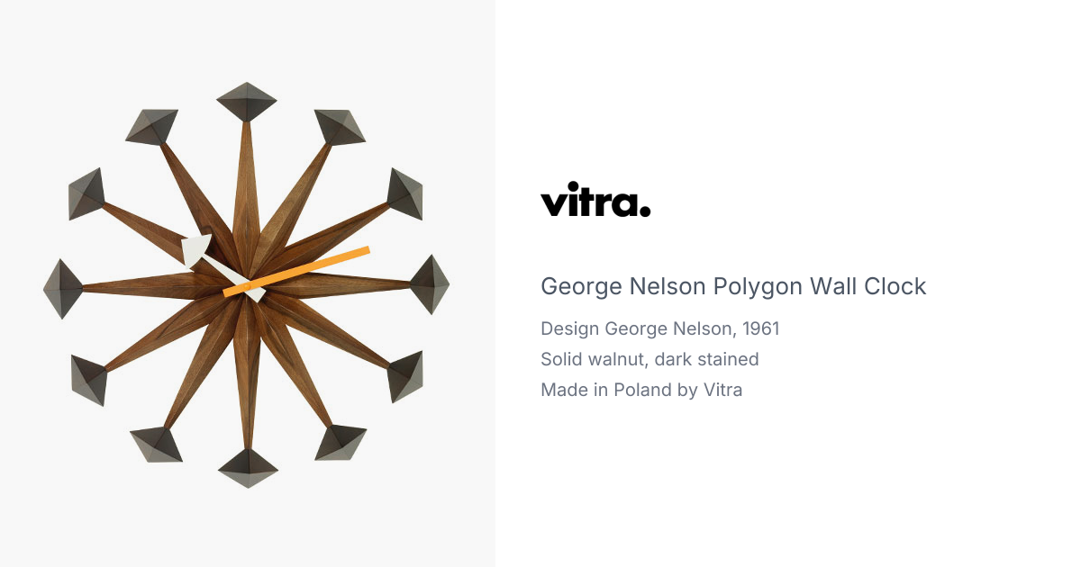 George Nelson Polygon Wall Clock by Vitra | hive
