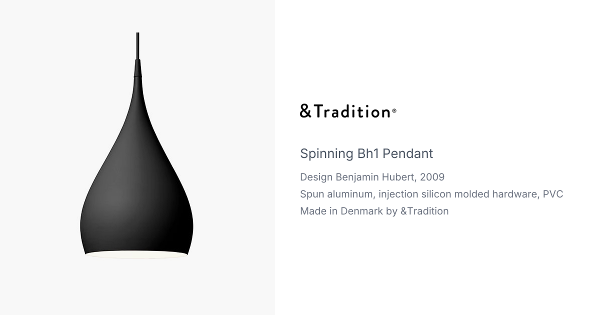 Spinning BH1 Pendant Lamp by Benjamin Hubert for &Tradition | hive