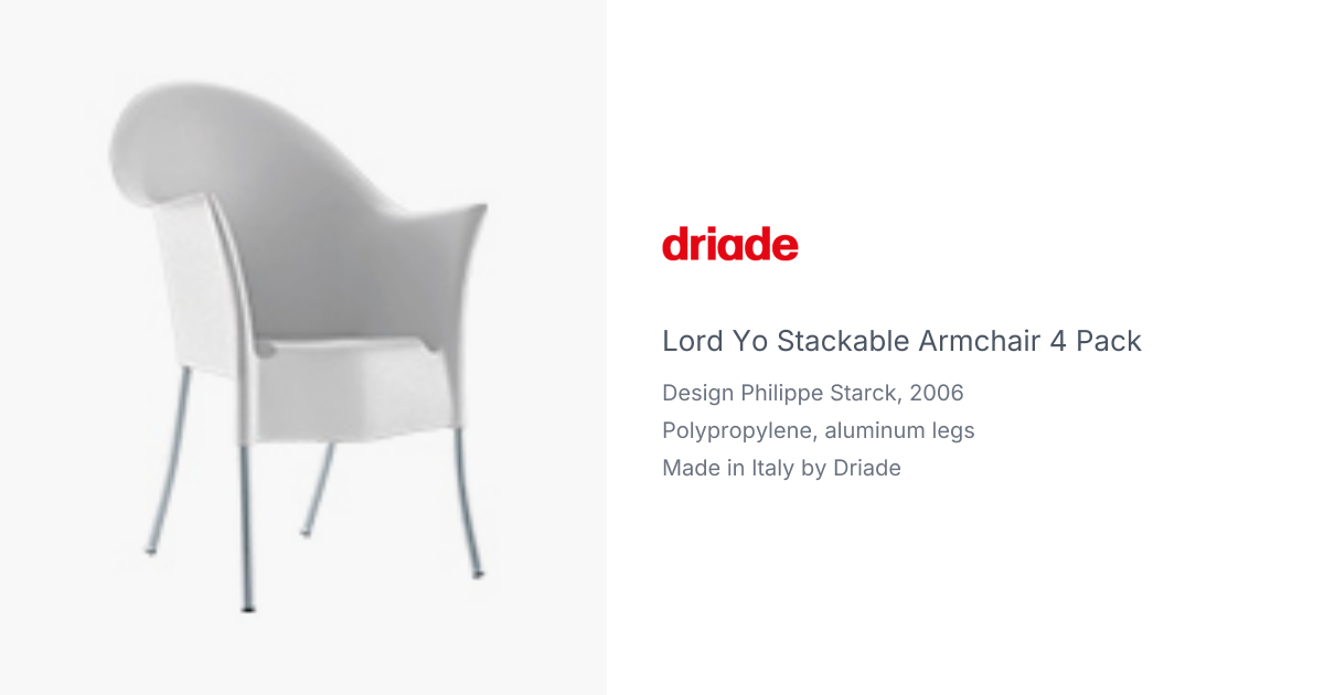 レア ドリアデ Lord Yo クリアアームチェ PhilippeStarck Lord Yo Stacking Armchair by Philippe Starck for Driade | hive