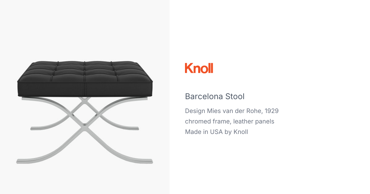 Barcelona Stool by Ludwig Mies van der Rohe from Knoll | hive
