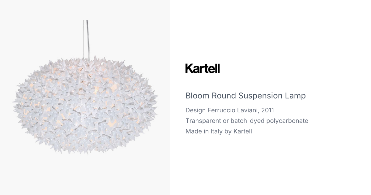 Round Bloom Hanging lamp by Ferruccio Laviani for Kartell | hive