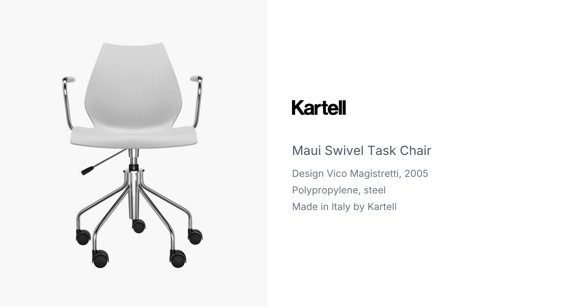 Maui Swivel Task Chair by Vico Magistretti for Kartell | hive