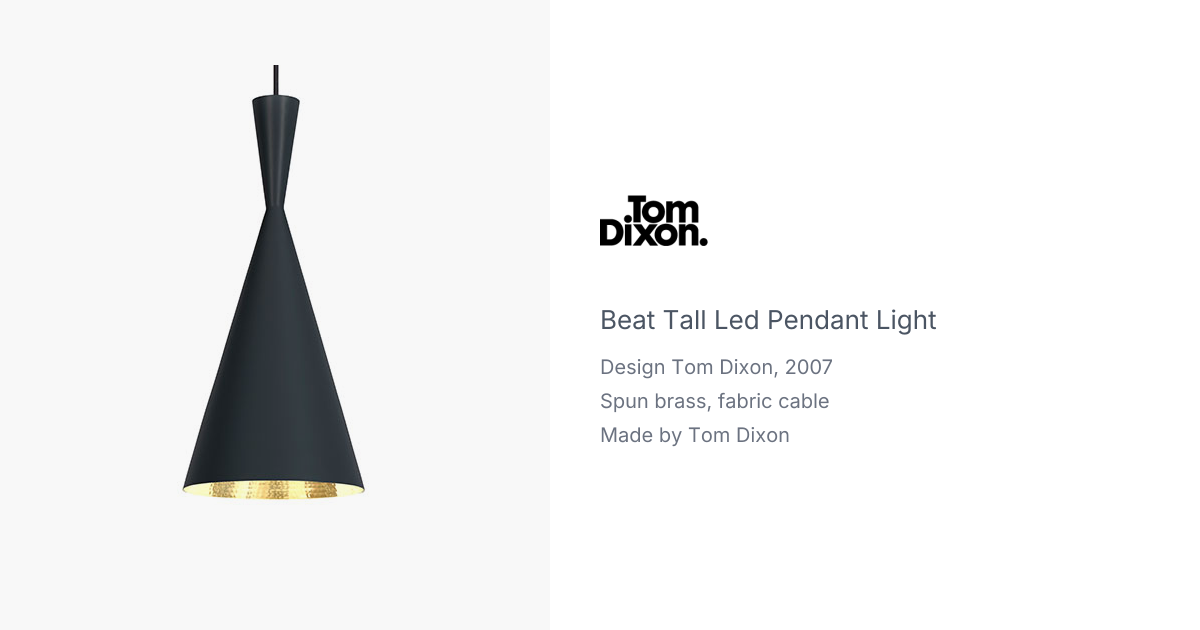 Beat Tall LED Suspension Light by Tom Dixon | hive