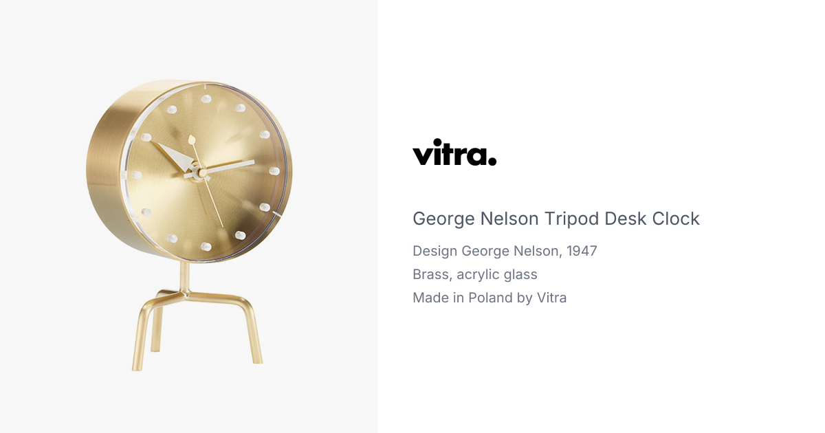 George Nelson Tripod Desk Clock by Vitra | hive