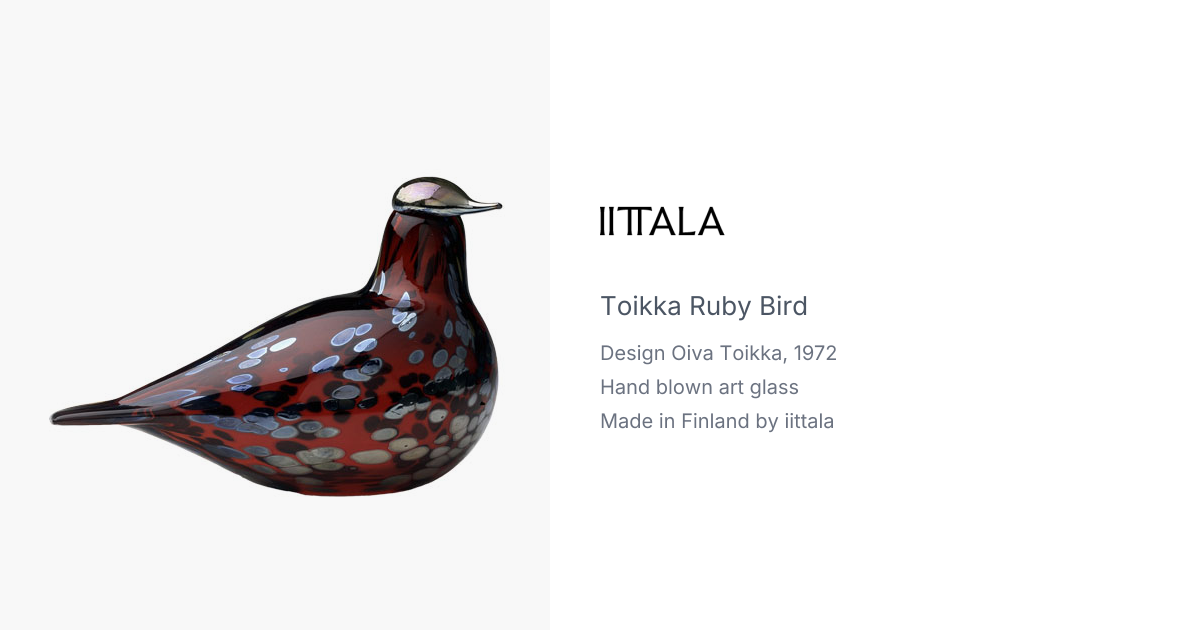オイバ・トイッカ ガラスの鳥 Rubybird ルビーバード クランベリー