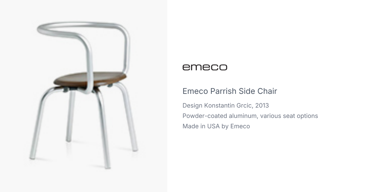 Parrish Side Chair by Konstantin Grcic for Emeco | hive
