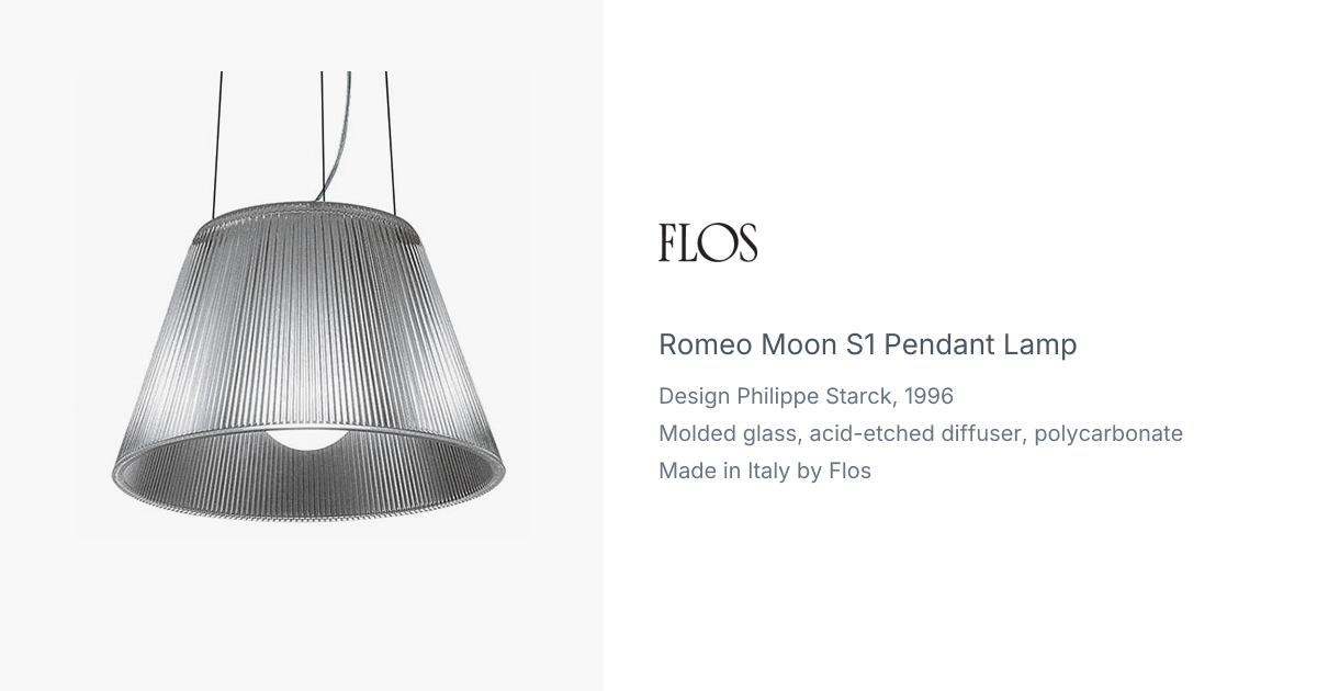 Flos Romeo Moon S1 Hanging Lamp by Philippe Starck | hive