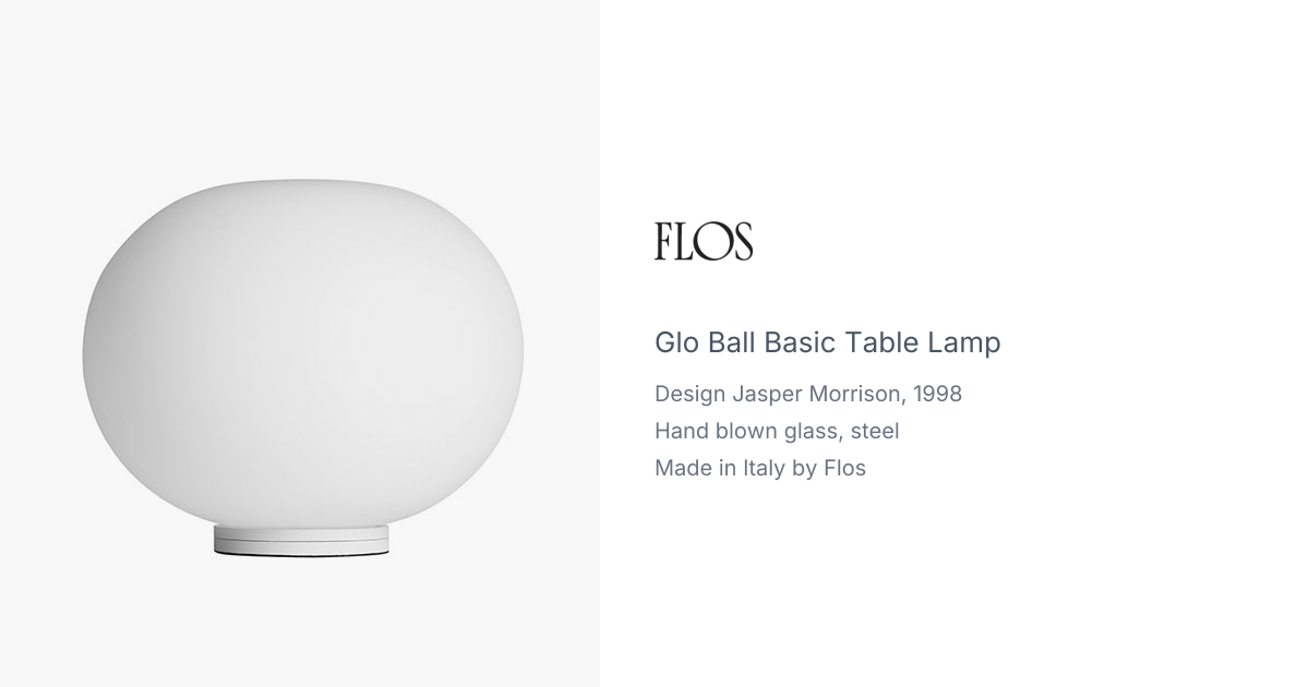 Glo Ball Basic Table Lamp by Jasper Morrison for Flos | hive