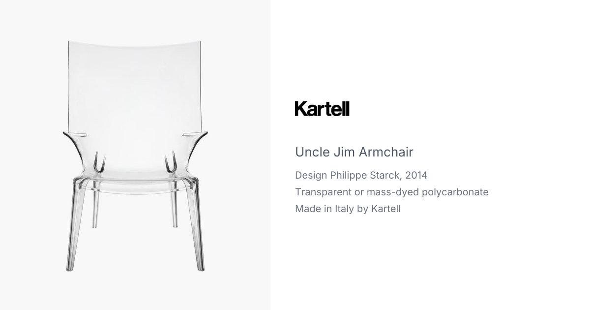 Uncle Jim Armchair by Philippe Starck for Kartell | hive