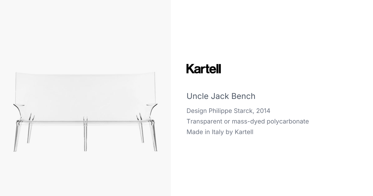 Uncle Jack Bench by Philippe Starck for Kartell | hive
