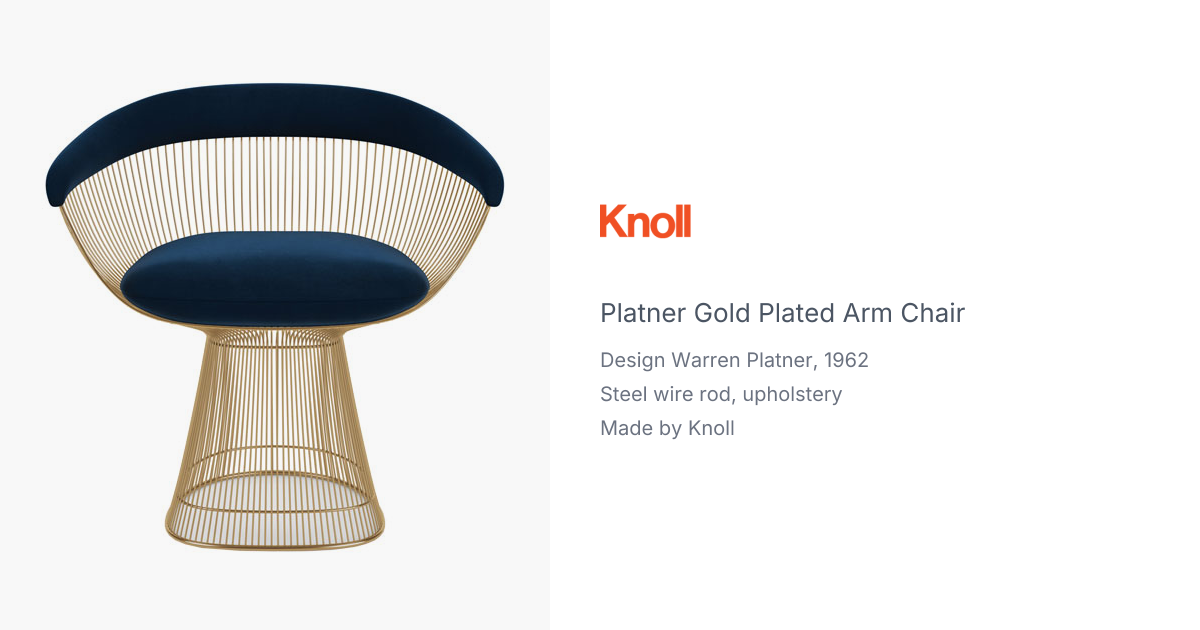 Warren Platner Gold Plated Arm Chair for Knoll | hive