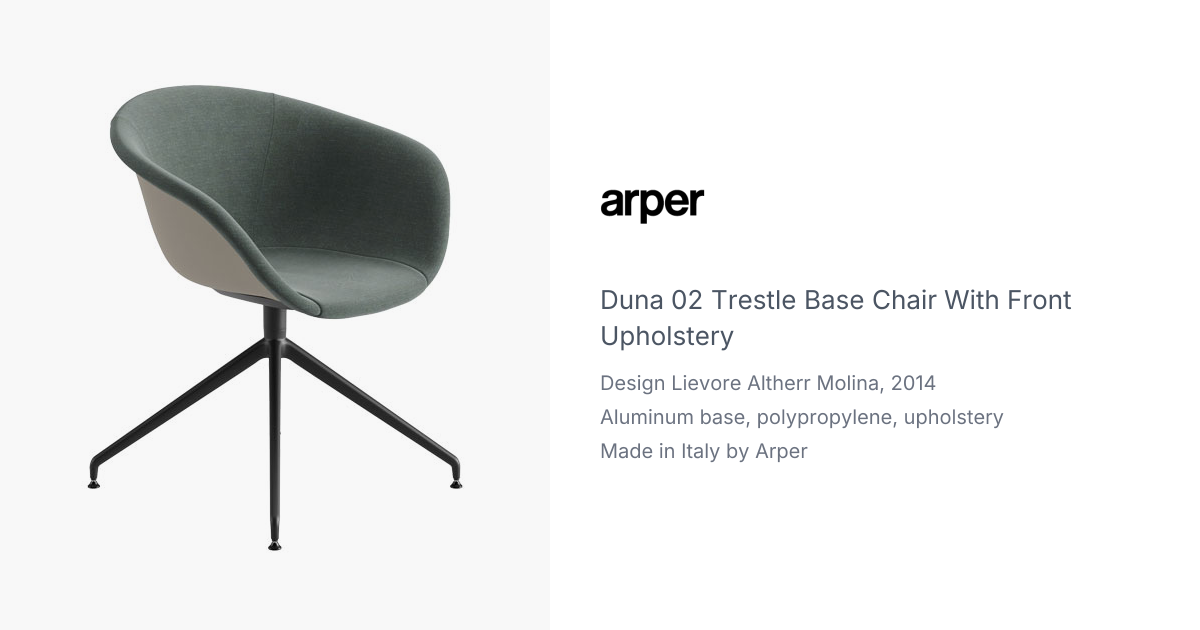 duna 02 trestle base chair with front upholstery | hive