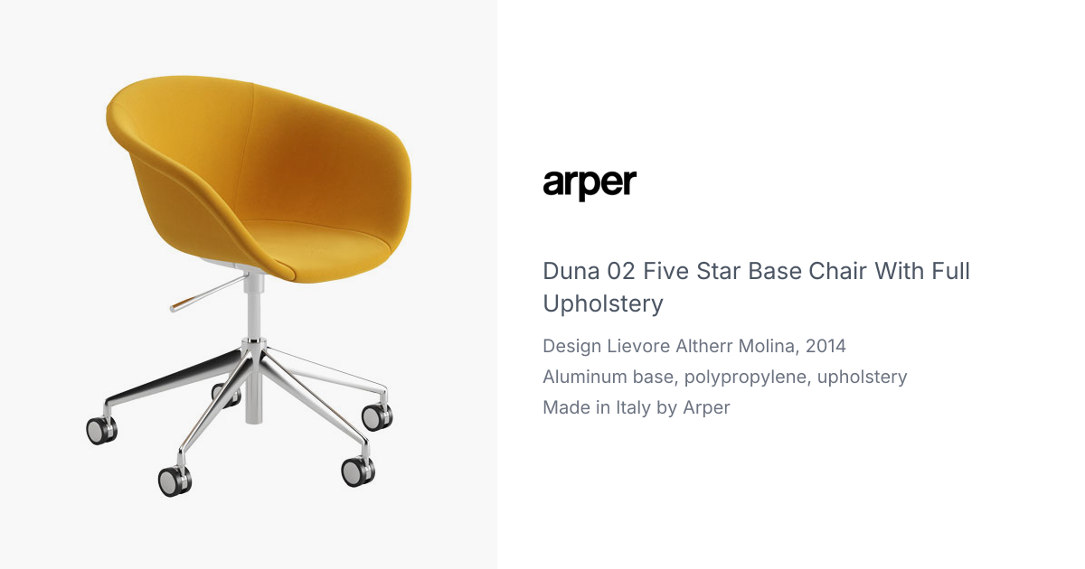 duna 02 five star base chair with full upholstery | hive