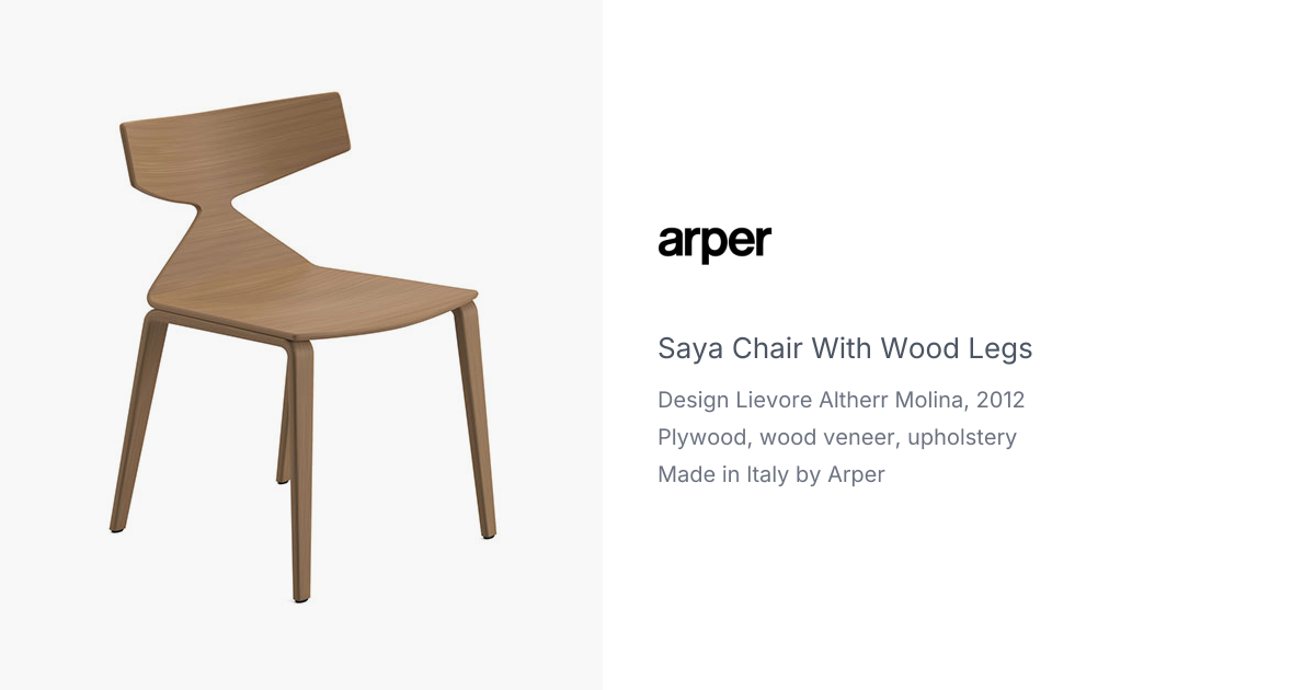 Saya Chair with Wood Legs by Lievore, Altherr & Molina for Arper