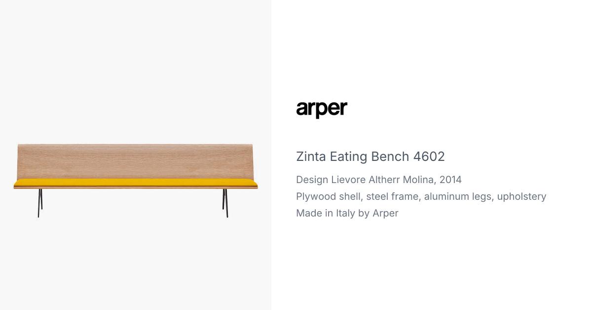 Zinta Eating Bench 4602 by Lievore, Altherr & Molina for Arper | hive