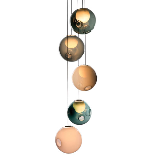 bocci 28.5 random five pendant fixture by Omer Arbel for Bocci