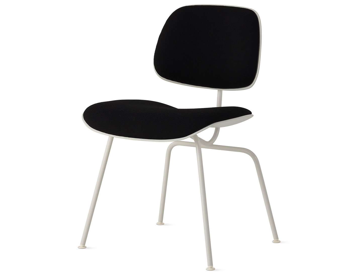 Eames Upholstered Molded Plastic Dining Chair Metal Base EC