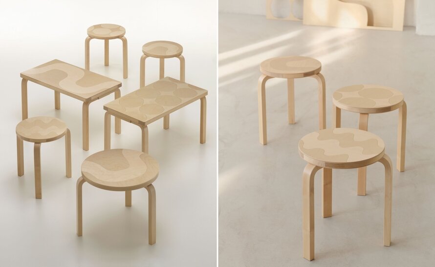 Artek + Marimekko Table 90D Limited 90th Anniversary Edition by