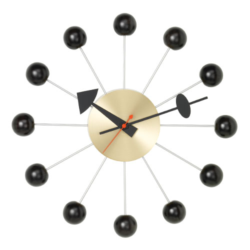 nelson ball clock black by George Nelson for Vitra.