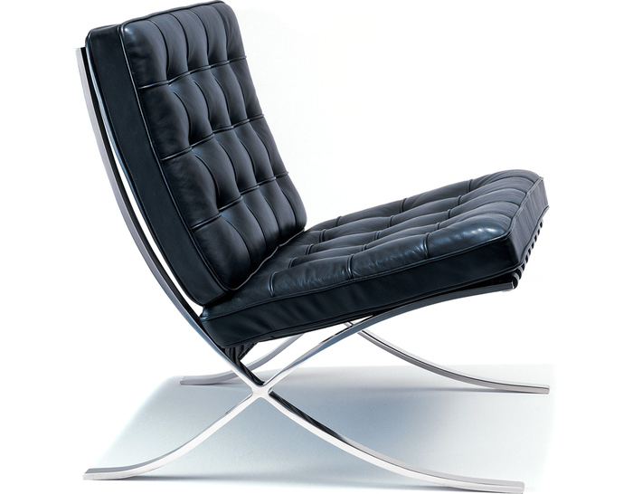 knoll barcelona chair chrome plated