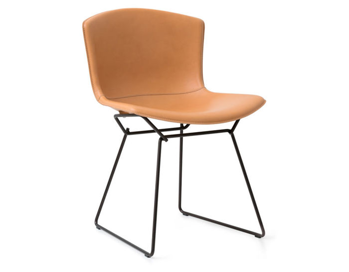 bertoia+leather+covered+side+chair