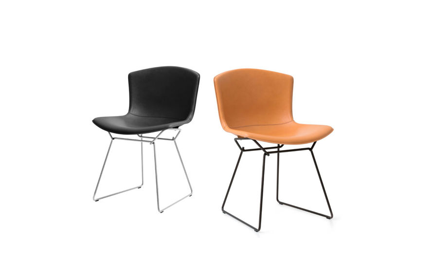 Harry Bertoia Leather Covered Side Chair by Knoll | hive