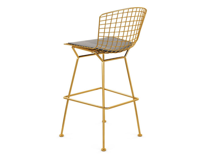 bertoia stool with back pad & seat cushion