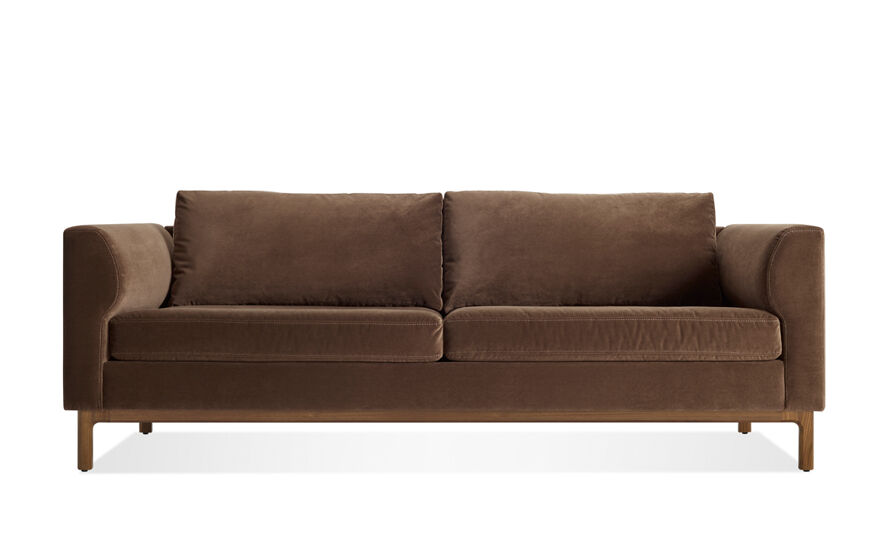 Guide 82 Sofa Blu Dot Leg Color: Walnut, Fabric: Coffee Velvet