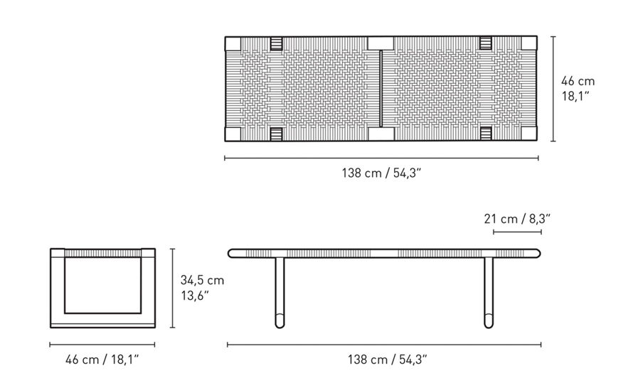 BM0488 Table Bench by Borge Mogensen for Carl Hansen & son | hive