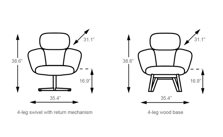 Artifort Bras Highback Swivel Cross Base Chair