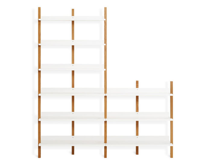 Browser Tall Add-On Bookcase, White Oak / White