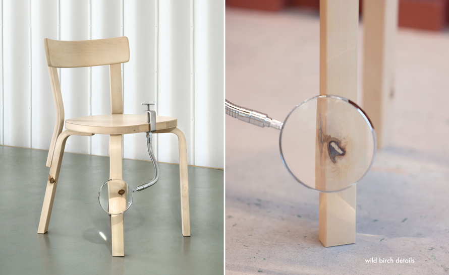 椅子 Alver Aalto Artek chair 69 Artek Alvar Aalto - 69 Chair - Seat & Backrest Lacquered