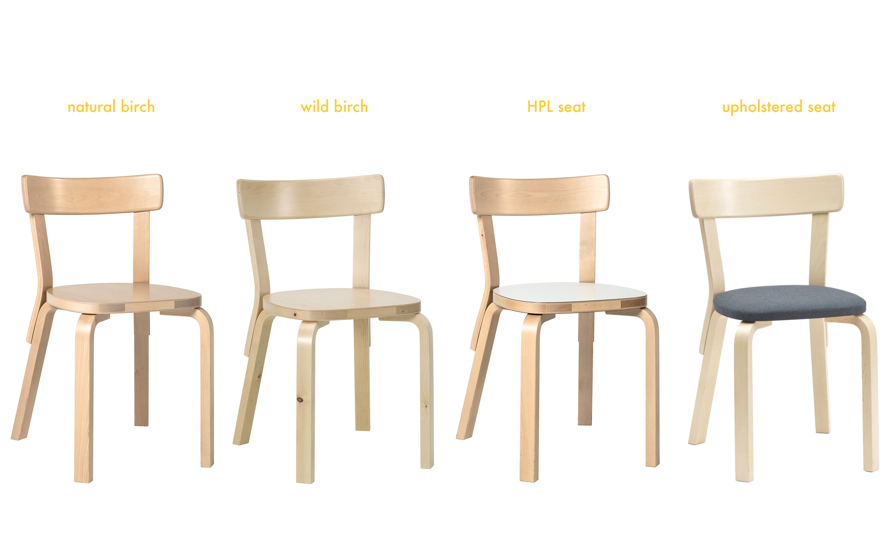 Artek Alvar Aalto - 69 Chair - Seat & Backrest Lacquered