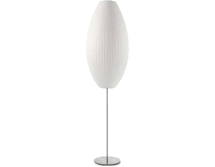 nelson™ cigar bubble floor lamp on lotus stand