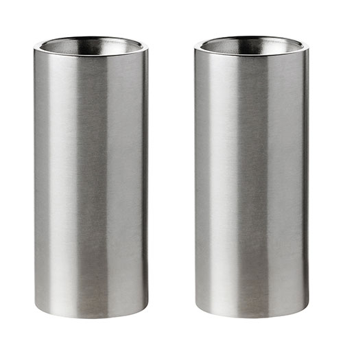 cylinda line salt & pepper shaker set by Arne Jacobsen for stelton