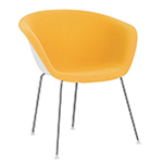 duna 02 four leg chair with front upholstery - Altherr & Molina Lievore - arper