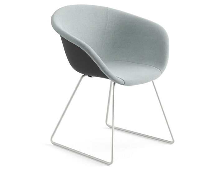 duna 02 sled base chair with front upholstery