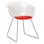 duna 02 sled base chair with seat cushion - Altherr & Molina Lievore - arper