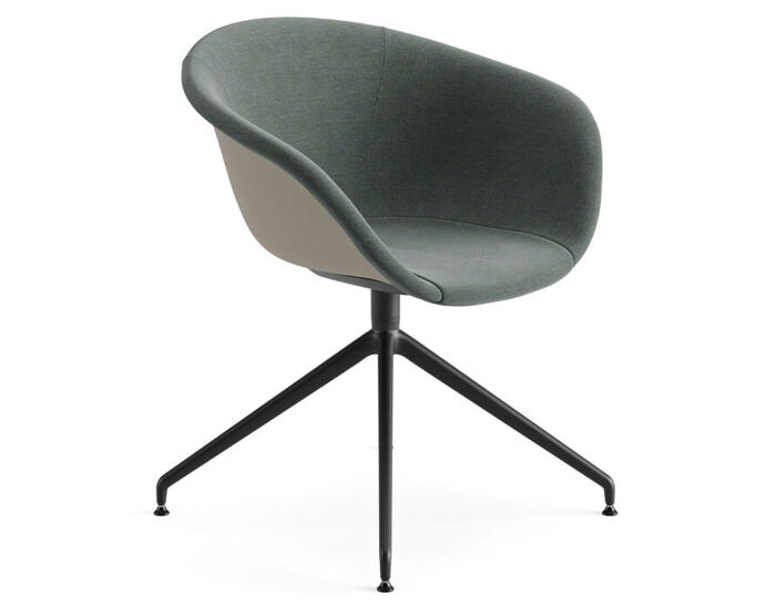 duna 02 trestle base chair with front upholstery