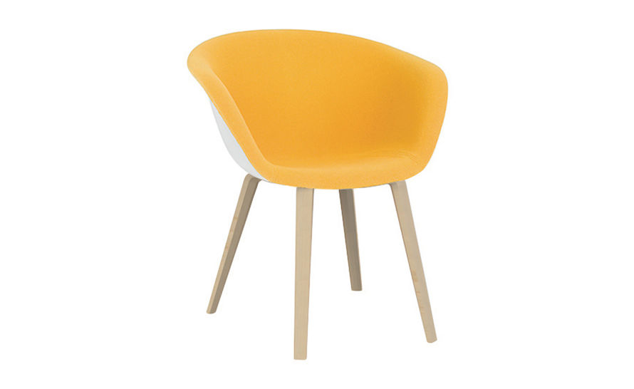 duna 02 wood leg chair with front upholstery