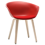 duna 02 wood leg chair with seat cushion - Altherr & Molina Lievore - arper