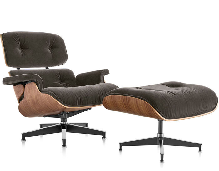 eames® lounge chair & ottoman in mohair supreme
