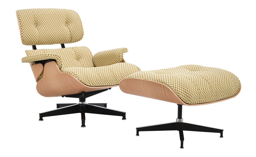 eames lounge chair & ottoman in fabric